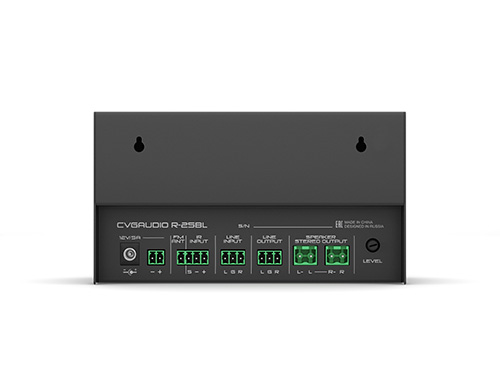 Миниатюрный настенный микшер-усилитель, MP3/FM/Bluetooth, line in, D-class, 2х15W/8ohm, черный CVGAUDIO R-25BL